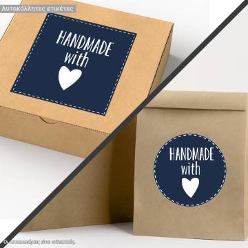 Sticker label Hand made with love