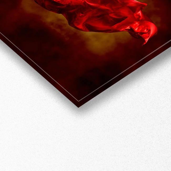 Canvas print Woman in red dress, panoramic