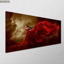 Canvas print Woman in red dress, panoramic