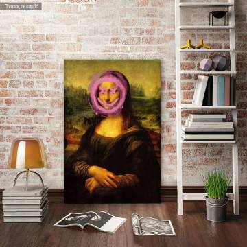 Πίνακας ζωγραφικής Mona Lisa, graffity smile (original Leonardo da Vinci)