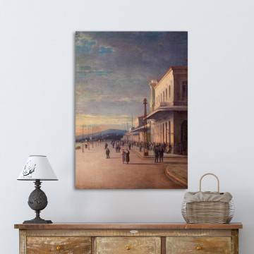 Canvas print Walk in the port of Volos, Poulakas I.