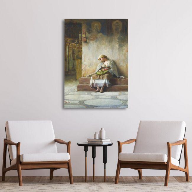 Canvas print Sleeping in church, Rallis