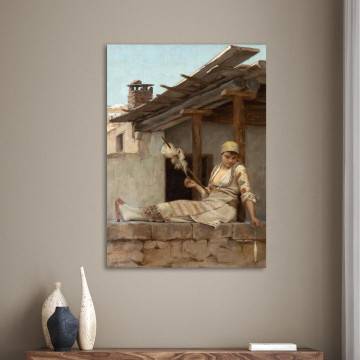 Canvas print Weaving girl, Rallis