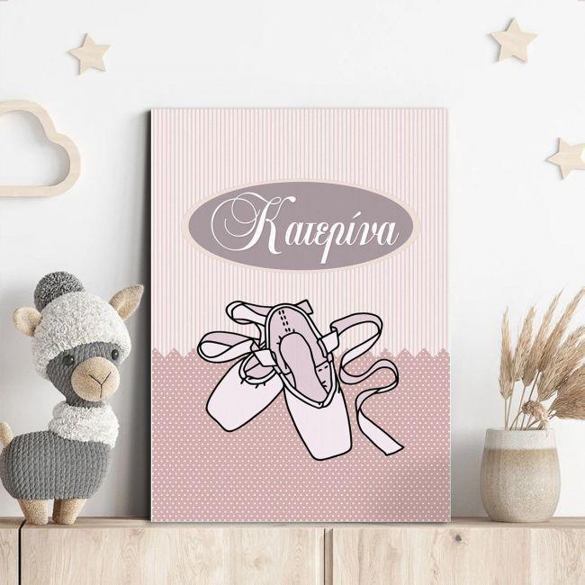 Kids canvas print, ballerina shoes