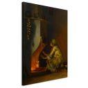 Canvas print Young girl by the fire, Rallis