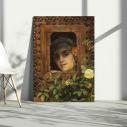 Canvas print Young woman looks out the window, Rallis