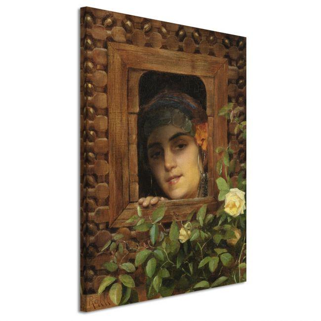 Canvas print Young woman looks out the window, Rallis