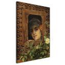 Canvas print Young woman looks out the window, Rallis