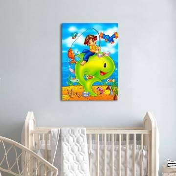 Kids canvas print The fishing boy 2
