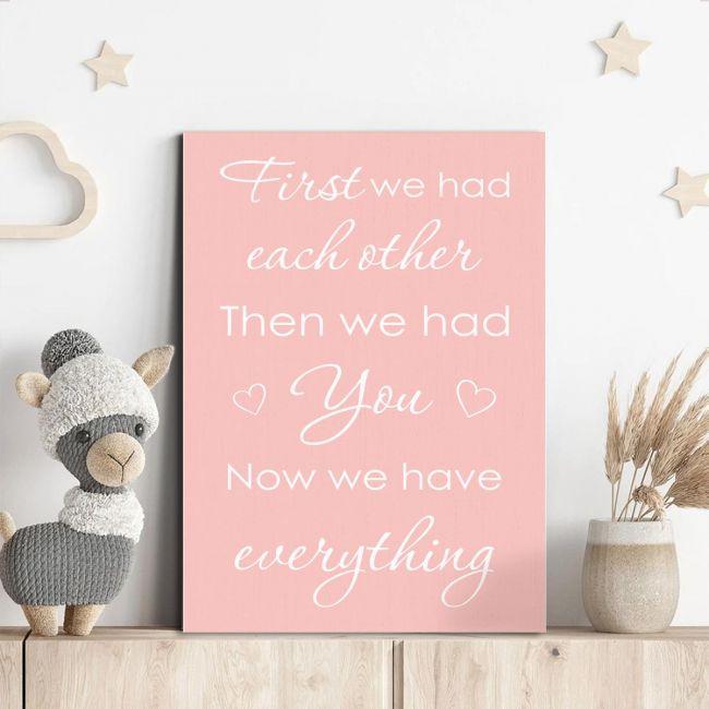 Kids canvas print Now we have everything girly