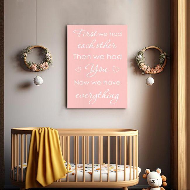Kids canvas print Now we have everything girly
