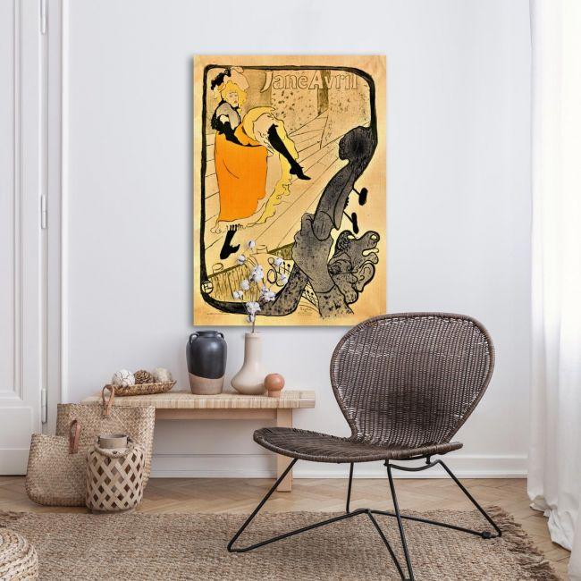 Canvas print The performance of Jane Avril, Henri de Toulouse Lautrec