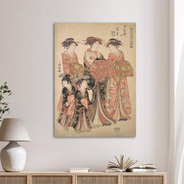 Canvas print The courtesans Maizumi, Torii Kiyonaga