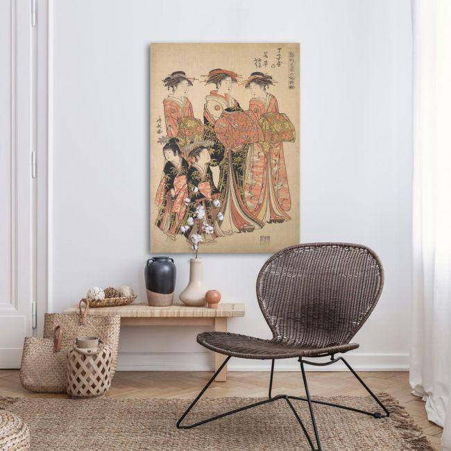 Canvas print The courtesans Maizumi, Torii Kiyonaga