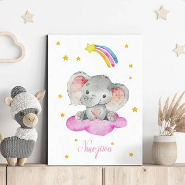 Kids canvas print Elephant watercolor