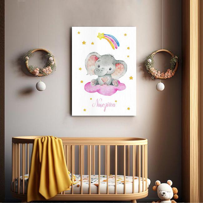 Kids canvas print Elephant watercolor