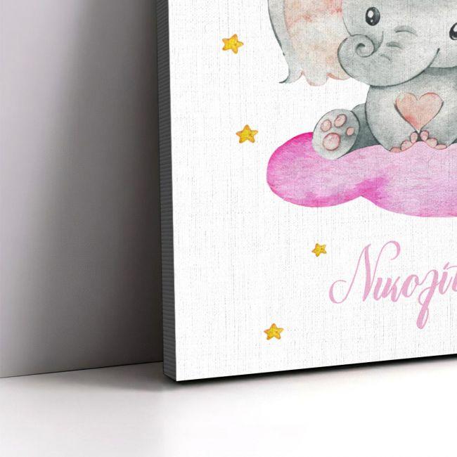 Kids canvas print Elephant watercolor