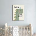 Kids canvas print Wild and free, dino