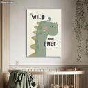 Kids canvas print Wild and free, dino