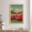 Canvas print View of Mt. Fuji from an azalea garden, Kawase Hasui