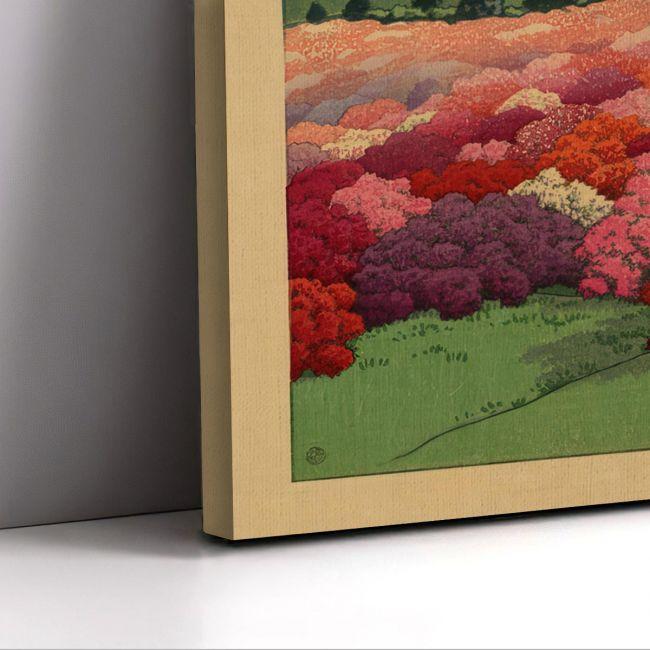 Canvas print View of Mt. Fuji from an azalea garden, Kawase Hasui