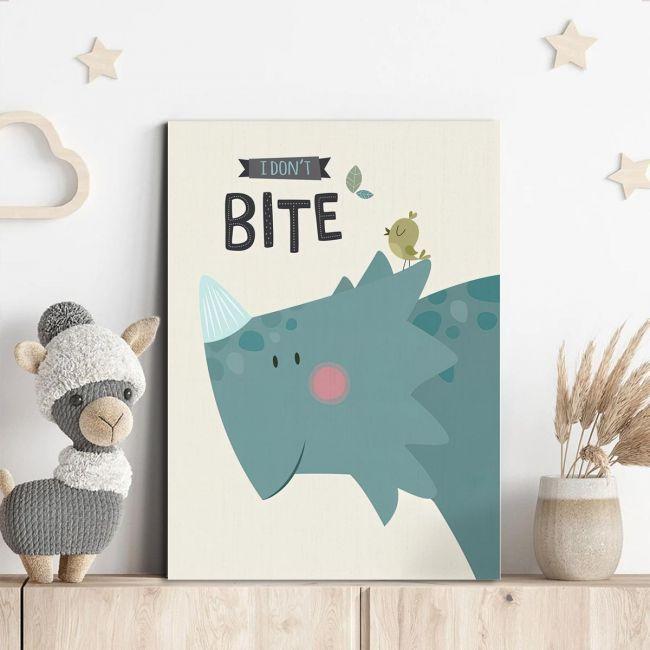 Kids canvas print I don't bite