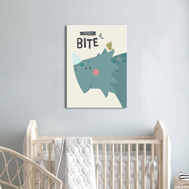 Kids canvas print I don't bite