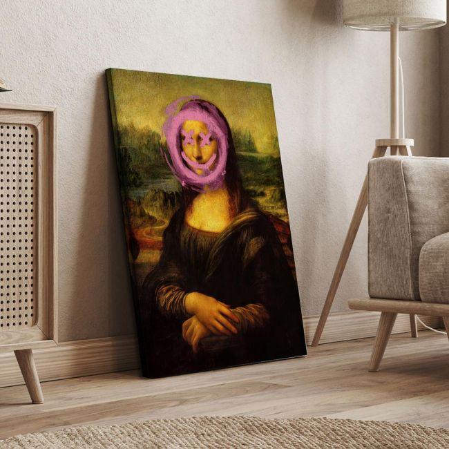 Canvas print Mona Lisa, graffity smile (original Leonardo da Vinci)