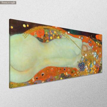 Πίνακας ζωγραφικής Water serpents II  (detail) Klimt Gustav Καμβάς τελαρωμένος Όψη 1 2