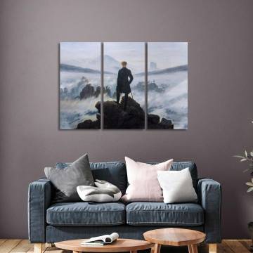 Canvas print Wanderer above the sea of fog Caspar D. F,3 panels 2