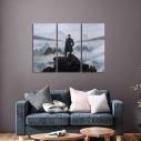 Canvas print Wanderer above the sea of fog Caspar D. F,3 panels
