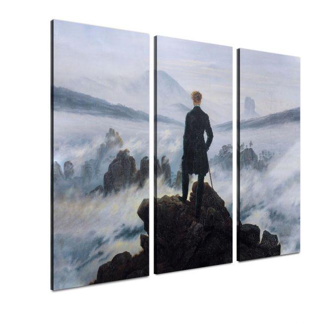 Canvas print Wanderer above the sea of fog Caspar D. F,3 panels
