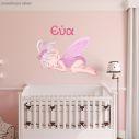 Αυτοκόλλητα τοίχου παιδικά Νεράιδα που κοιμάται με όνομα