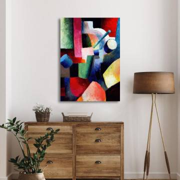 Πίνακας ζωγραφικής Colored composition of forms Macke August Καμβάς τελαρωμένος Όψη 1 2