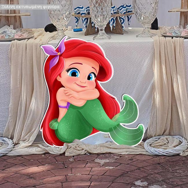 Wooden figure Baby mermaid