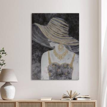 Canvas print, Portrait with gold texture details
