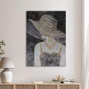 Canvas print, Portrait with gold texture details