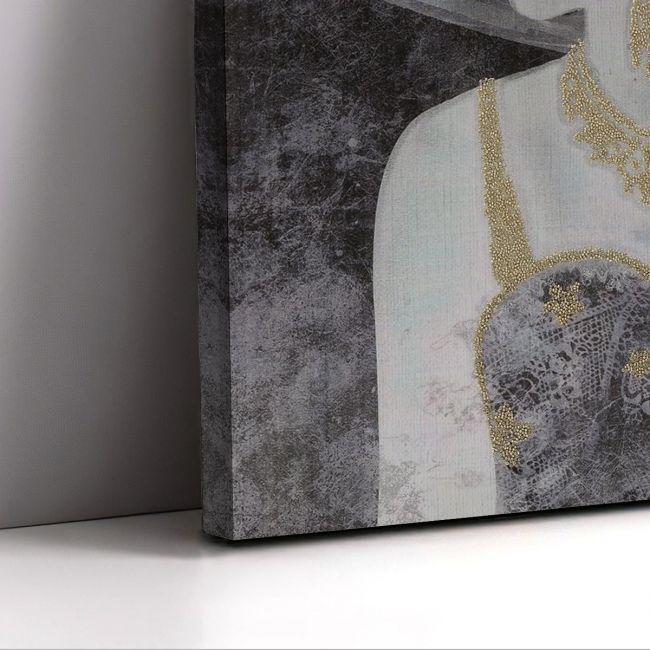 Canvas print, Portrait with gold texture details