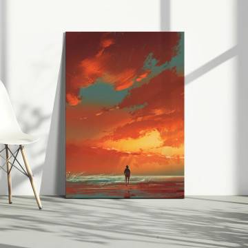 Canvas print, The wanderer and the sea