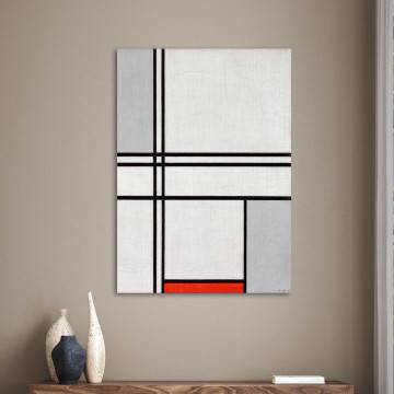 Πίνακας σε καμβά Composition gray-red (No. 1) detail, Mondrian P