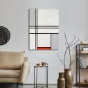 Πίνακας σε καμβά Composition gray-red (No. 1) detail, Mondrian P