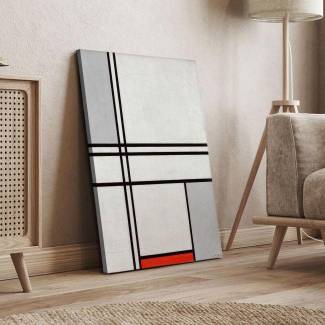 Πίνακας σε καμβά Composition gray-red (No. 1) detail, Mondrian P
