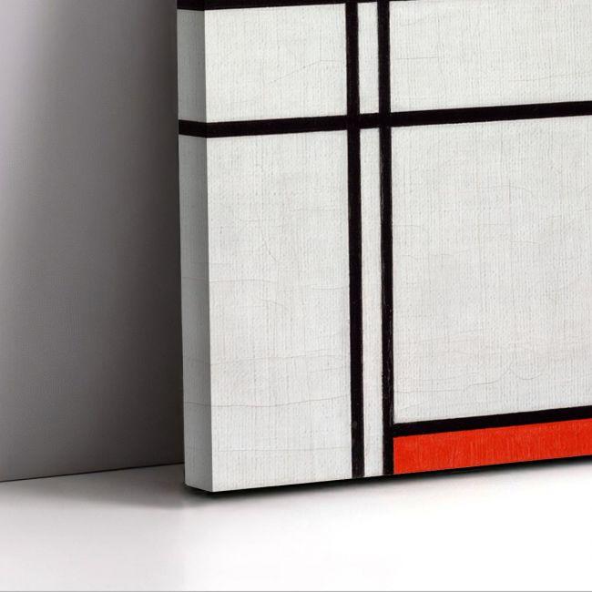 Canvas print Composition gray-red (No. 1) detail, Mondrian P