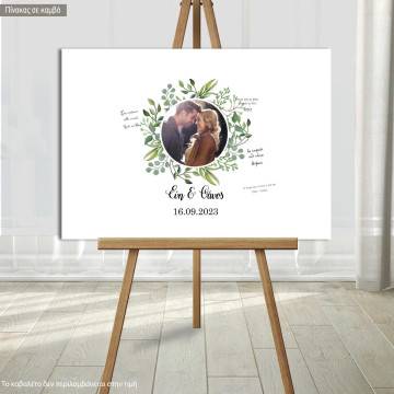 Canvas print Wishes board with photo