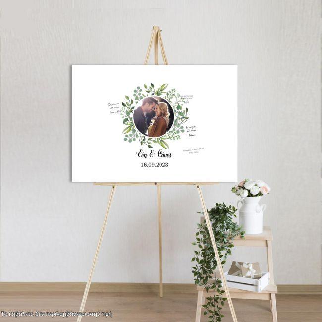 Canvas print Wishes board with photo