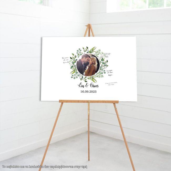 Canvas print Wishes board with photo