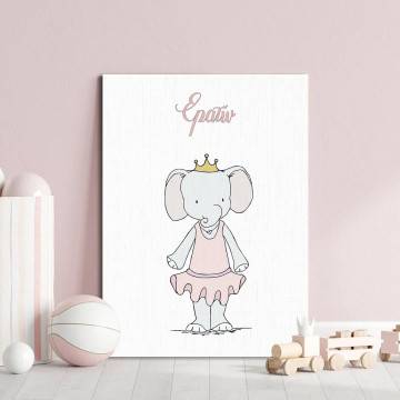 Canvas print Princess Ballerina Elephant