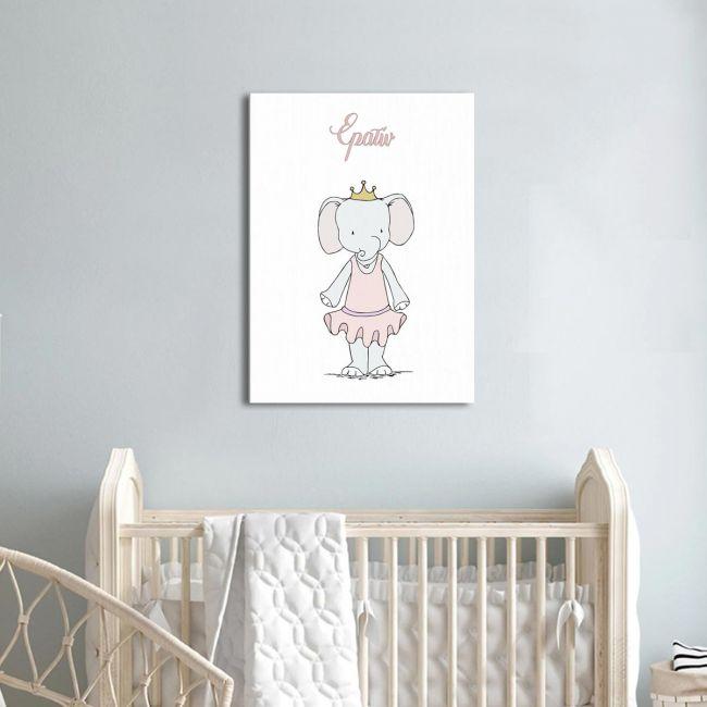 Canvas print Princess Ballerina Elephant