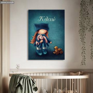 Canvas print Little girl with toys