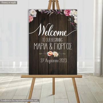 Canvas print Wedding decoration , welcome to our beginning art2